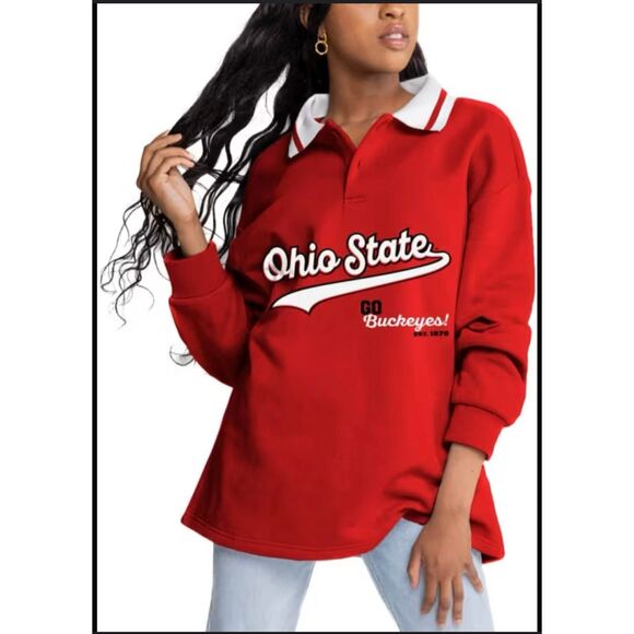 Ohio State Buckeyes Game Day Couture Red and White Pullover Size Medium New - Picture 2 of 6